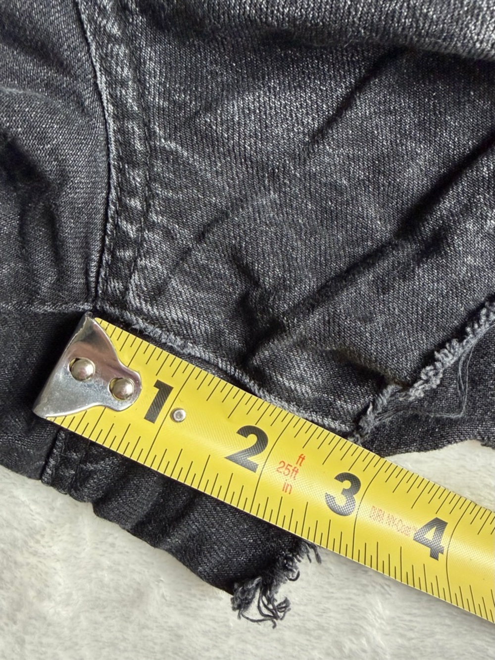American Eagle Outfitters Black Distressed Cutoff Jean Shorts - Picture 7 of 8